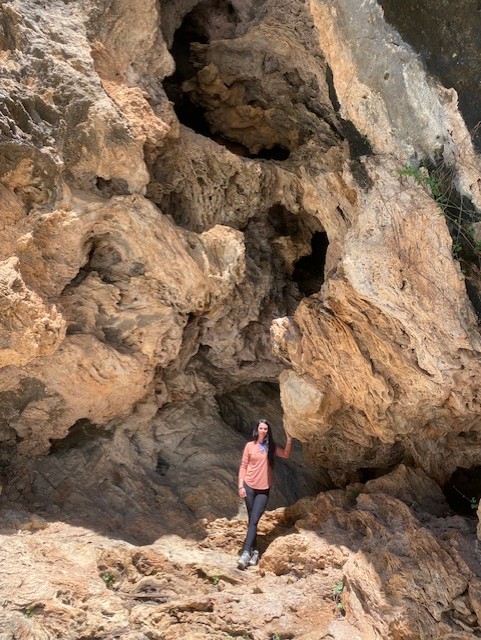 Limestone cliffs and creek trail in Turner Falls Arbuckle Mountains
