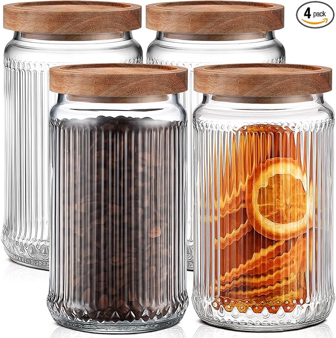 Ribbed Glass Canisters